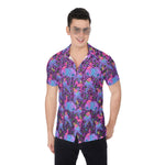 Leopard Print / Neon Tropical Hawaiian Print / All-Over Print Men's Shirt