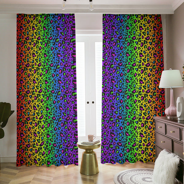 Rainbow Leopard Print Blackout Curtains | 265(gsm) / 2 Panels