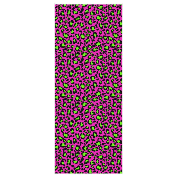 Pink / Neon Green Leopard Print Wrapping Paper