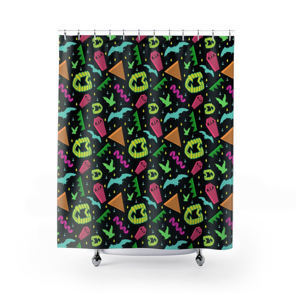 90s Vampire Fang Shower Curtains