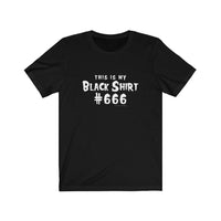 Black Shirt #666 Unisex Jersey Short Sleeve Tee