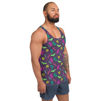 90s Style Purple Goth Pattern  Unisex Tank Top / All Over Print