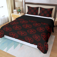 Red Baphomet Sigil / Three Piece Duvet Cover Set