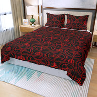 Red Baphomet Leviathan Sigil / Three Piece Duvet Cover Set