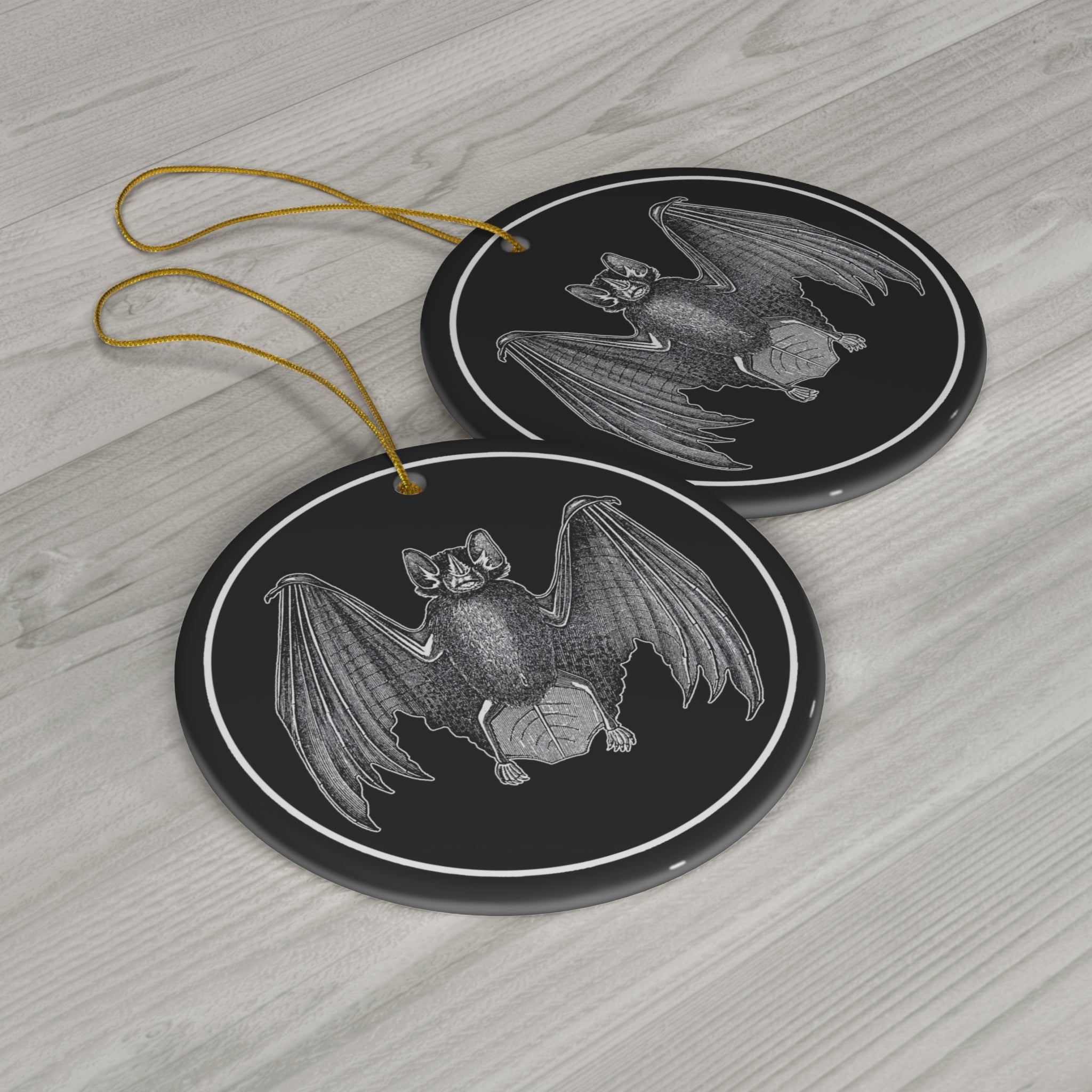 Goth Bat Ceramic Ornaments