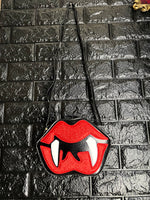Vamp Lips Handbag Purse / Faux Leather