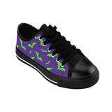 Neon Green Flying Bats in Purple Women's Sneakers