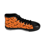 Orange Men's High-top Sneakers w/ Flying Bats