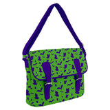 Batty Buckle Messenger Bag / Green Purple