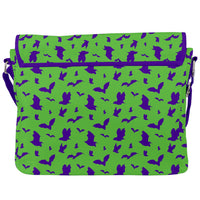Batty Buckle Messenger Bag / Green Purple