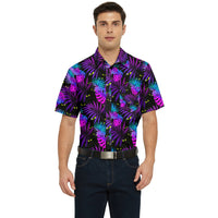 Goth Hawaiian Creepy Eyes Men's Short Sleeve Pocket Shirt