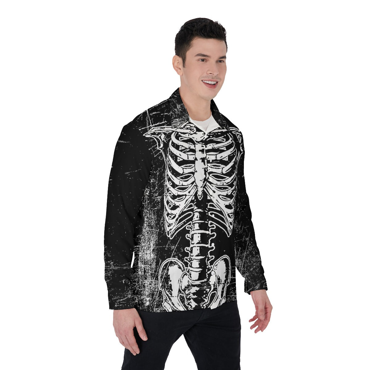 Ribs All-Over Print Men's Long Sleeve Shirt