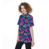 Batty Goth Style Hawaiian Style All-Over Print All-Over Print Women's Short Sleeve Shirt With Pocket