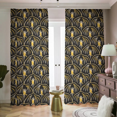 Art Deco Gothic Bat / Blackout Curtains | 265(gsm) / 2 Panels