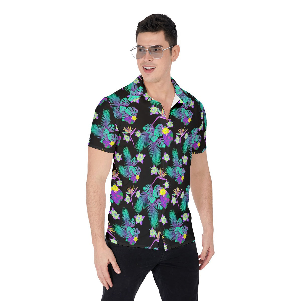 Skull Tropical Hawaiian Print / All-Over Print Men's Shirt