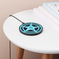 Neon Blue Baphomet Wireless Charger