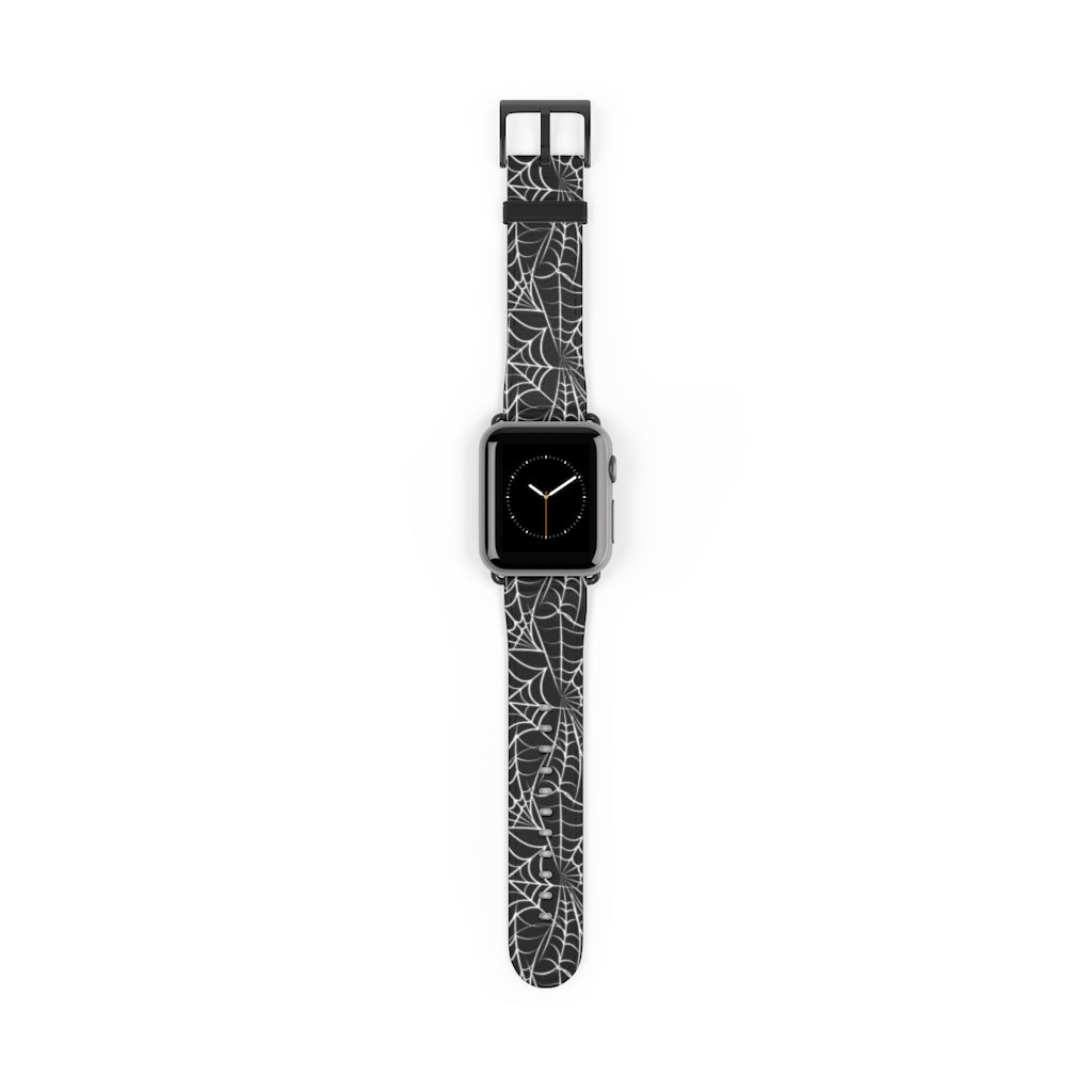 Spider Web / Faux Leather Watch Band / Suitable for Apple Watch Series 1, 2, 3, 4, 5, 6, 7 and SE devices