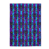 Teal/Purple Haunted Wallpaper Velveteen Plush Blanket