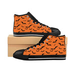 Orange Women's High-top Sneakers w/ Flying Bats