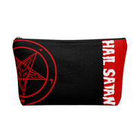 Hail Satan Baphomet - Red -Accessory Pouch w T-bottom