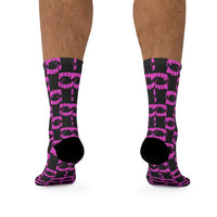 Hot Pink Toy Vampire Fangs DTG Socks