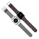 Grey Leopard Print Watch Band / Faux Leather Apple Watch Band / Series 1, 2, 3, 4, 5