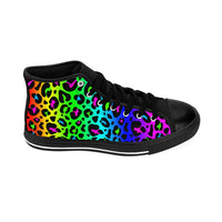 Rainbow 90’s Leopard Print Men's High-top Sneakers