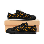 Halloween Women's Sneakers / Black w/ Orange Flying Bats