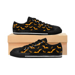 Halloween Men's Sneakers / Black w/ Orange Flying Bats