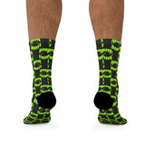Neon Green Toy Vampire Fangs DTG Socks