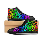 Rainbow 90’s Leopard Print Women's High-top Sneakers