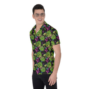 Neon Sign Style  Tropical Pattern  All-Over Print Men's Shirt