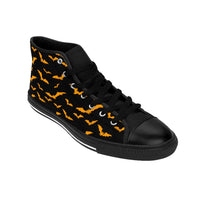 Black Women's High-top Sneakers w/ Orange Flying Bats