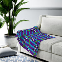 Teal/Purple Sandworm Velveteen Plush Blanket