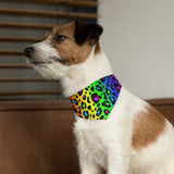 Rainbow Leopard Print Pet Bandana Collar