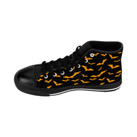 Black Women's High-top Sneakers w/ Orange Flying Bats