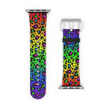 Rainbow Leopard Print Watch Band / Faux Leather Apple Watch Band / Series 1, 2, 3, 4, 5