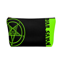 Hail Satan Baphomet - Neon Green -  Accessory Pouch w T-bottom