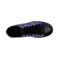 Neon Green Flying Bats in Purple Men's Sneakers
