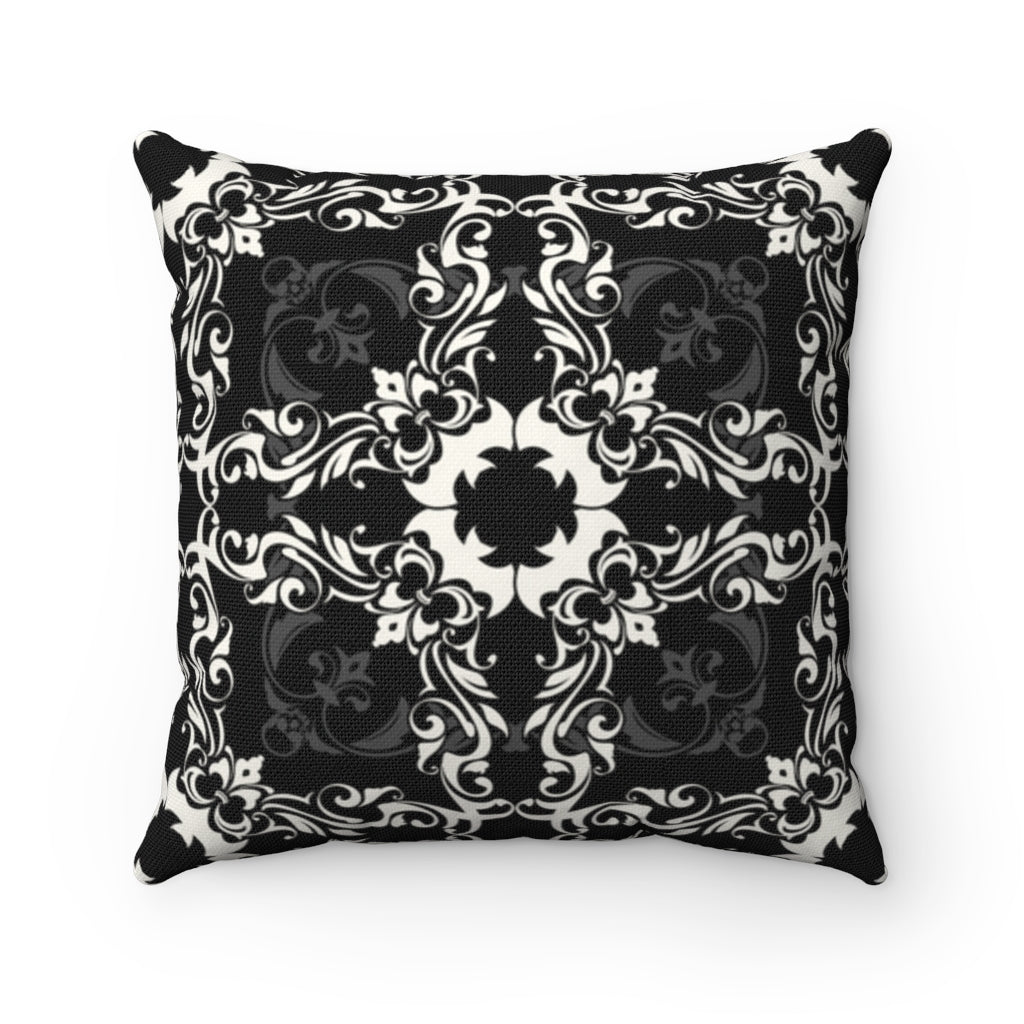 Bat Skull Goth Pattern / Spun Polyester Square Pillow /Single Pillow