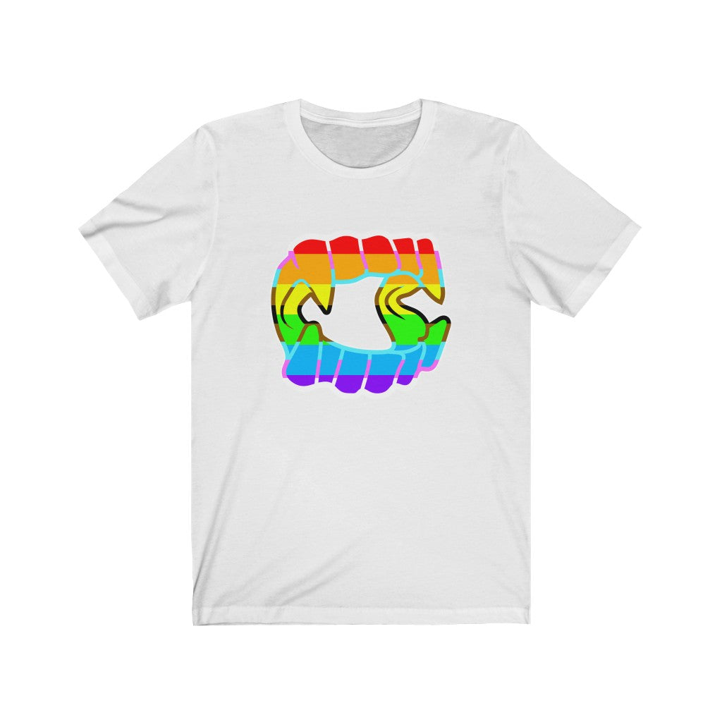 Rainbow Pride Fangs Unisex Jersey Short Sleeve Tee