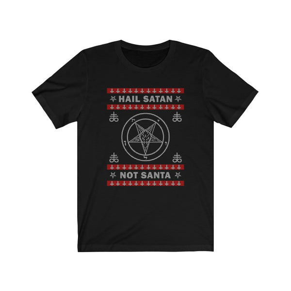 Hail Satan, Not Santa Unisex Jersey Short Sleeve Tee