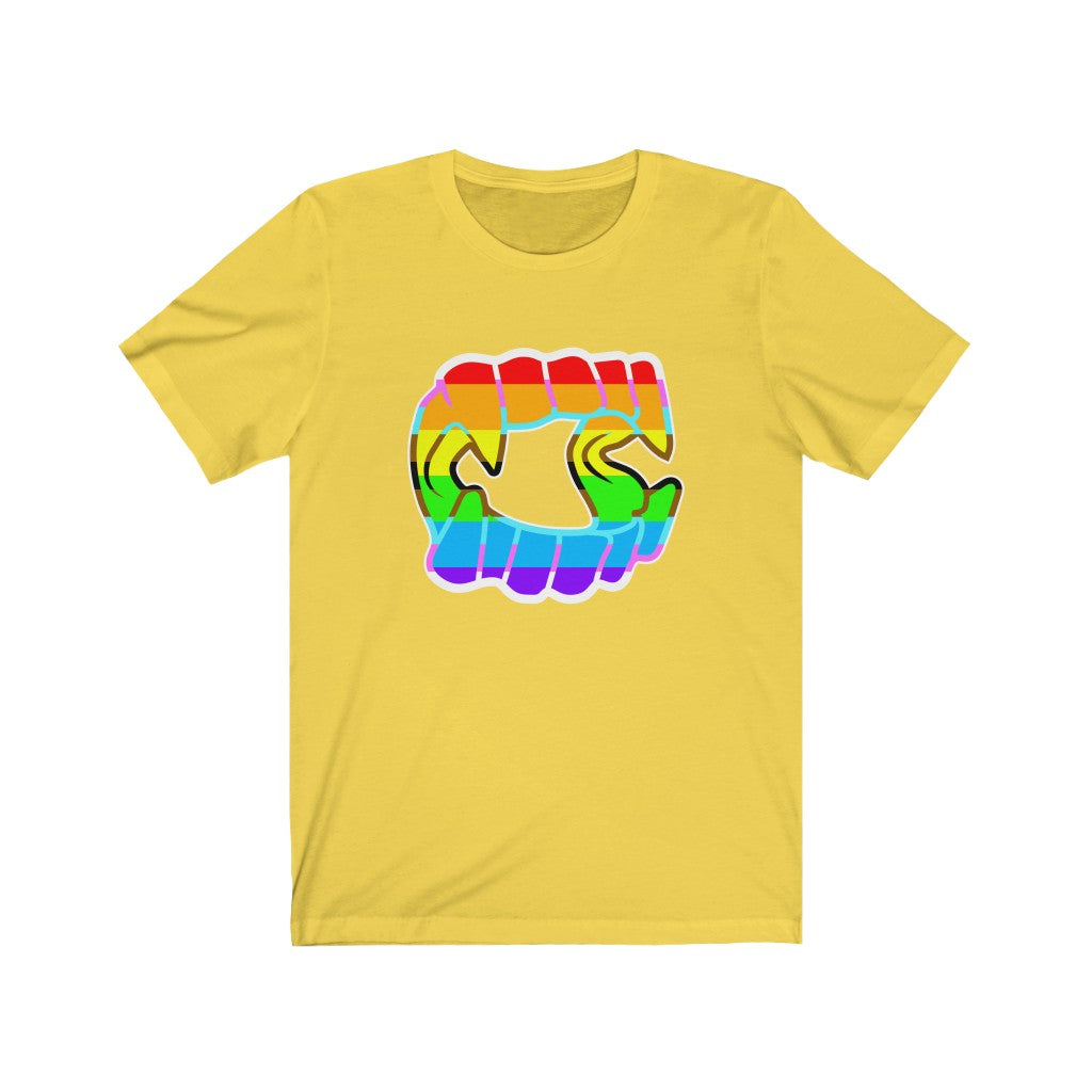 Rainbow Pride Fangs Unisex Jersey Short Sleeve Tee