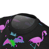 Hawaiian Bat Flamingo 90s Pattern Unisex AOP Cut & Sew Tee