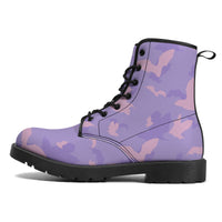 Pastel Goth Batty Faux  Leather Boots / Purple Pink / Unisex