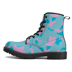 Pastel Goth Batty Faux Leather Boots / Teal Pink / Unisex