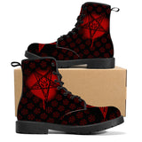 Hail Satan Spray Paint Baphomet / Unisex Faux Synthetic Leather Boots - New