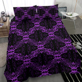 Victorian Bat Skull Purple / Bedding Set