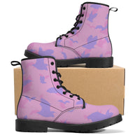Pastel Goth Batty Faux Leather Boots / Pink Purple / Unisex