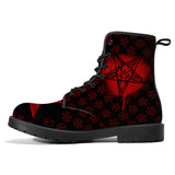 Hail Satan Spray Paint Baphomet / Unisex Faux Synthetic Leather Boots - New